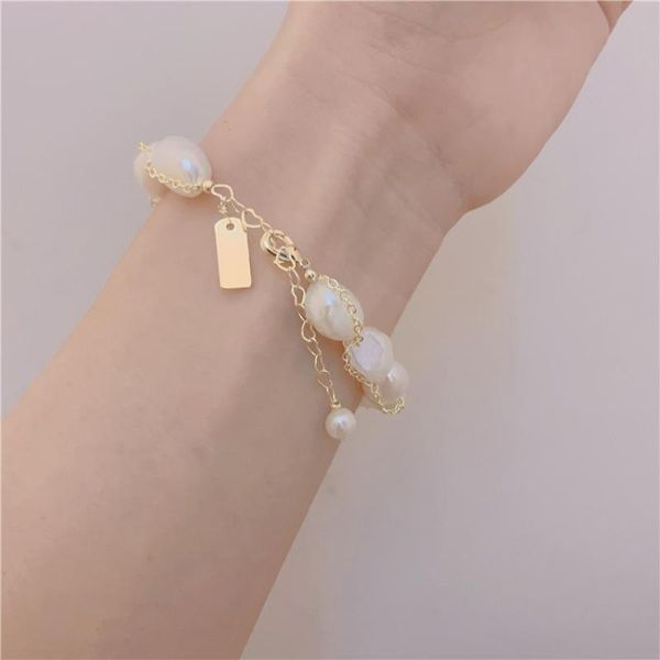 link, chain modern jewelry elegant women bracelet style irregular natural freshwater pearls for girl gifts, Black
link, chain modern jewelry elegant women bracelet style irregular natural freshwater pearls for girl gifts, Black