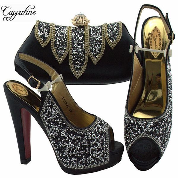 capputine 2021 black color africa shoes and bag set italian rhinestone high heels for party size 38-42 dress
capputine 2021 black color africa shoes and bag set italian rhinestone high heels for party size 38-42 dress
