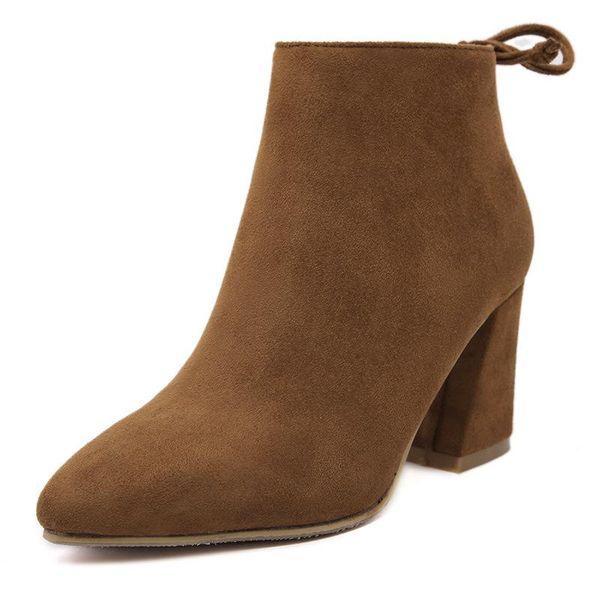 boots 2021 autumn and winter ladies suede pointed thick with side zipper rubber sole single, Black
boots 2021 autumn and winter ladies suede pointed thick with side zipper rubber sole single, Black