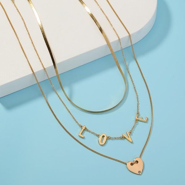 chains selling golden temperament letter love personality multi-layer women's retro simple metal necklace jewelry party gift, Silver
chains selling golden temperament letter love personality multi-layer women's retro simple metal necklace jewelry party gift, Silver