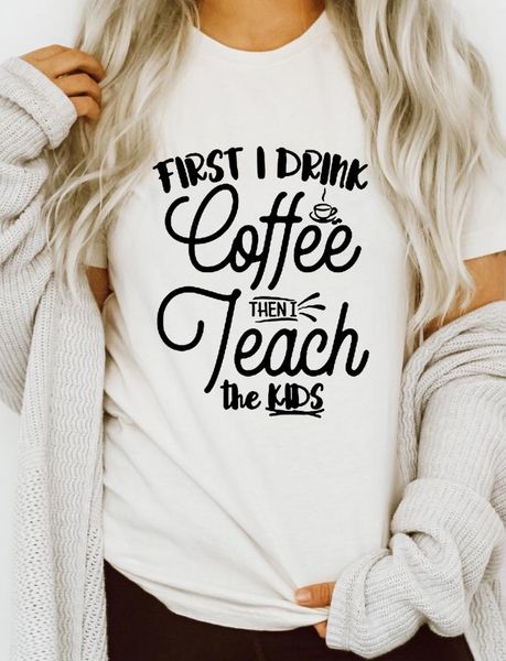 first coffee then teach print women teacher slogan t-shirt gift aesthetic vintage female casual tees clothes ropa de mujer women's, White
first coffee then teach print women teacher slogan t-shirt gift aesthetic vintage female casual tees clothes ropa de mujer women's, White