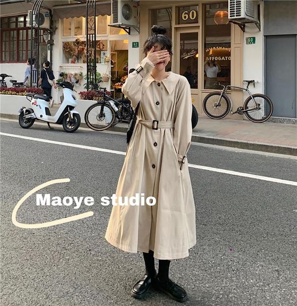 women's trench coats fashion 2021 fall /autumn casual vintage single breasted simple classic long women coat oversize female windbreake, Tan;black
women's trench coats fashion 2021 fall /autumn casual vintage single breasted simple classic long women coat oversize female windbreake, Tan;black