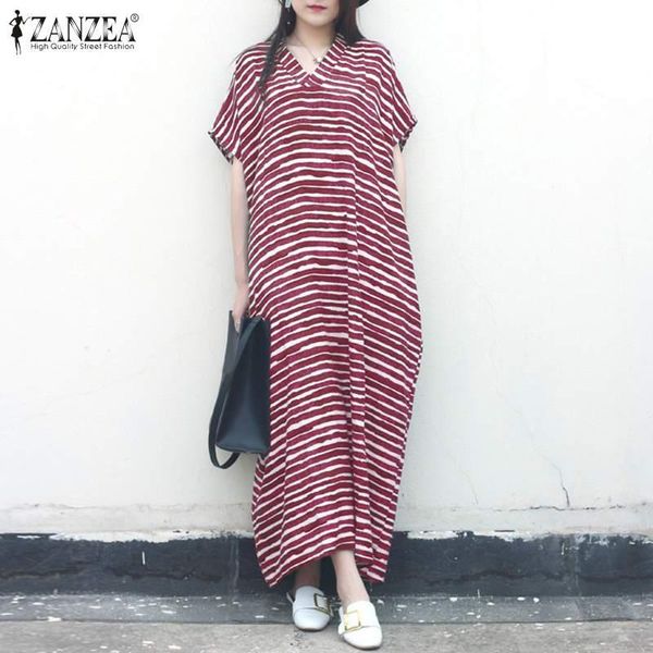 party dresses zanzea daily striped robe femme lady loose v neck vestidos fashion casual short sleeve womens 2021 summer maxi dress, White;black
party dresses zanzea daily striped robe femme lady loose v neck vestidos fashion casual short sleeve womens 2021 summer maxi dress, White;black