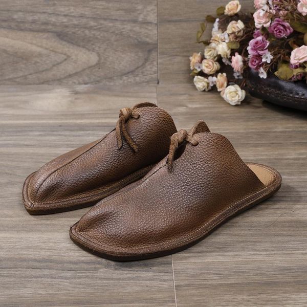 slippers careaymade-original summer genuine leather personality retro beach outdoor sandals women's solid color soft soled shoes, Black
slippers careaymade-original summer genuine leather personality retro beach outdoor sandals women's solid color soft soled shoes, Black