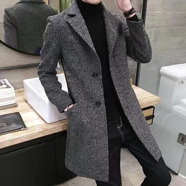 men's trench coats long woolen cloth han edition winter fashion handsome suit, Tan;black
men's trench coats long woolen cloth han edition winter fashion handsome suit, Tan;black