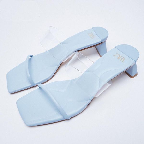 slippers 2021 spring women's light blue high heel square head outside comfortable and stylish slides, Black
slippers 2021 spring women's light blue high heel square head outside comfortable and stylish slides, Black