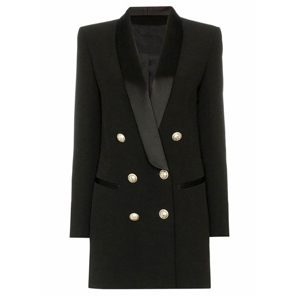 baroque designer dress women's long sleeve satin collar double breasted lion buttons notched 210521, Black;gray
baroque designer dress women's long sleeve satin collar double breasted lion buttons notched 210521, Black;gray