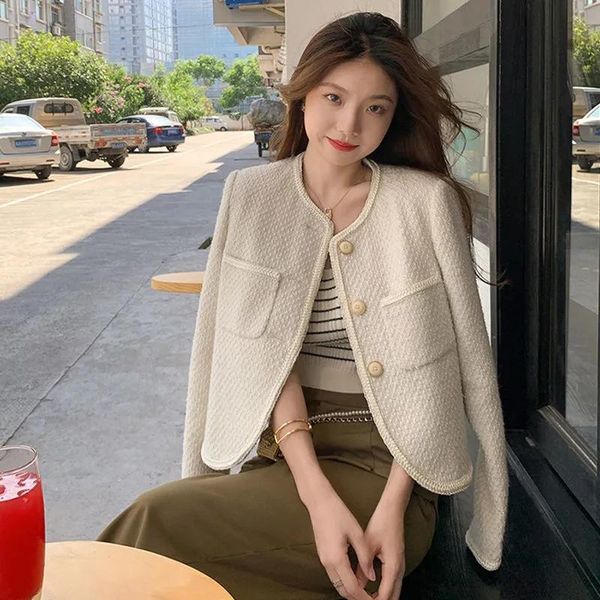 women's jackets small fragrance stylish tweed coat women korean fashion long sleeve cropped jacket vintage single breasted cardigan out, Black;brown
women's jackets small fragrance stylish tweed coat women korean fashion long sleeve cropped jacket vintage single breasted cardigan out, Black;brown