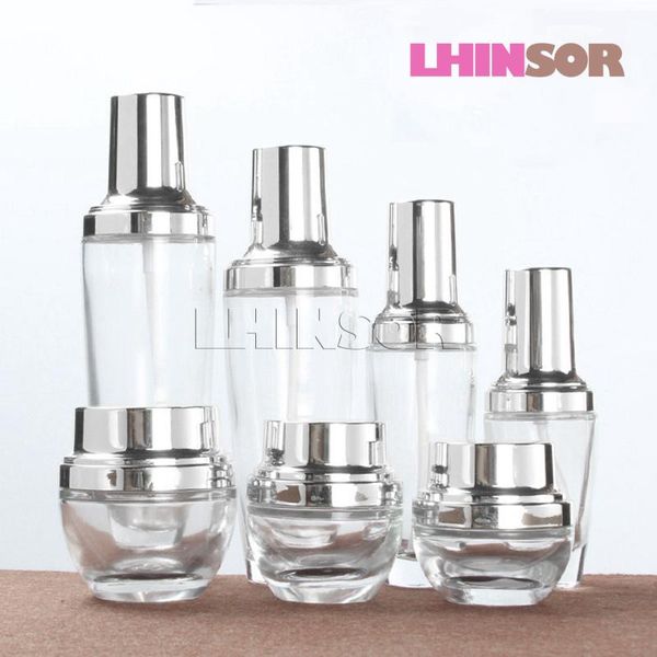 storage bottles & jars 5pcs/lot transparent glass gold silver lotion bottle cream jar cosmetic packaging containers refillable
storage bottles & jars 5pcs/lot transparent glass gold silver lotion bottle cream jar cosmetic packaging containers refillable