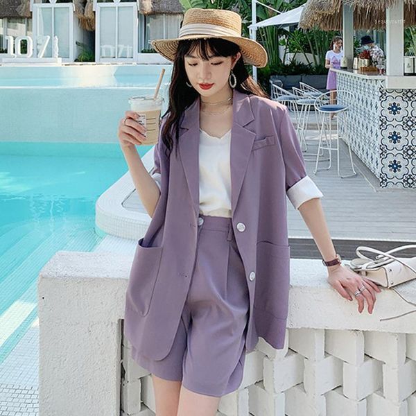 women's suits & blazers net red fried street small suit shorts summer 2021 korean casual versatile two-piece set, White;black
women's suits & blazers net red fried street small suit shorts summer 2021 korean casual versatile two-piece set, White;black