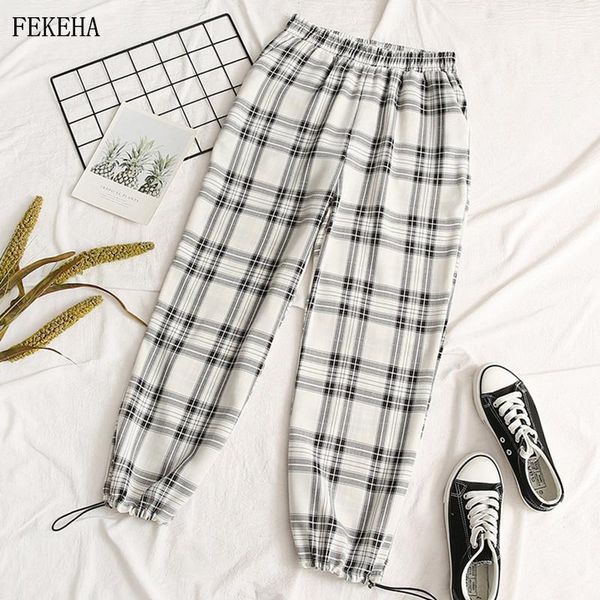 women's pants & capris summer plaid women loose wide leg thin elastic waist lady trousers female clothes, Black;white
women's pants & capris summer plaid women loose wide leg thin elastic waist lady trousers female clothes, Black;white