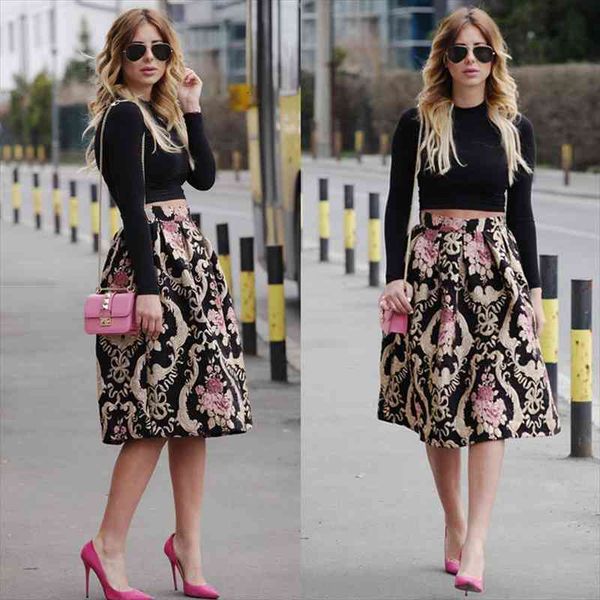 retro floral womens skirts high waist pleated party midi girls vintage flower printed 4 size, Black
retro floral womens skirts high waist pleated party midi girls vintage flower printed 4 size, Black