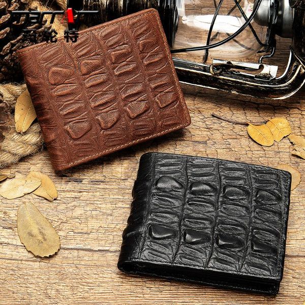 european and american men's wallet crocodile embossed leather 2-fold short wallets, Red;black
european and american men's wallet crocodile embossed leather 2-fold short wallets, Red;black