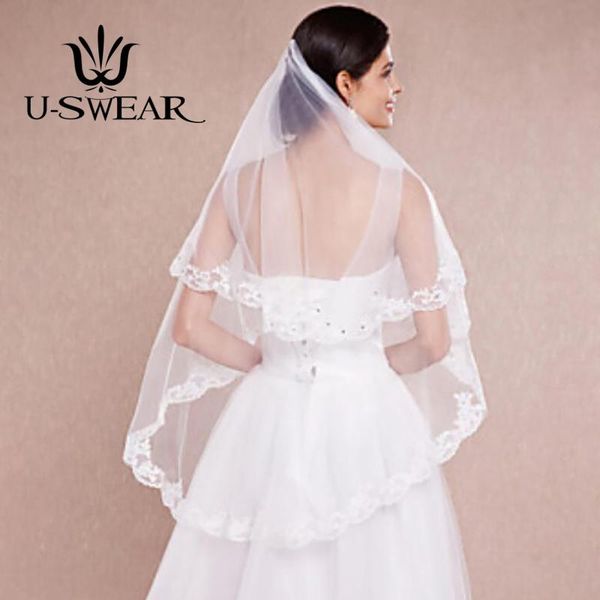 bridal veils u-swear 2021 ivory veil two-layer soft women wedding flora lace edge diamond beaded with comb velo de novia, Black
bridal veils u-swear 2021 ivory veil two-layer soft women wedding flora lace edge diamond beaded with comb velo de novia, Black