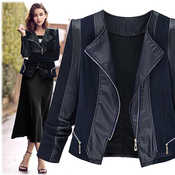 women's jackets plus size faux leather short jacket women autumn zipper zip-up long sleeve fashion vintage slim lady moto overcoat #40, Black;brown
women's jackets plus size faux leather short jacket women autumn zipper zip-up long sleeve fashion vintage slim lady moto overcoat #40, Black;brown