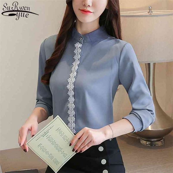 blusas autumn blouse long sleeve chiffon korean slim women shirt mesh lapel lace thin clothing 10241 210421, White
blusas autumn blouse long sleeve chiffon korean slim women shirt mesh lapel lace thin clothing 10241 210421, White