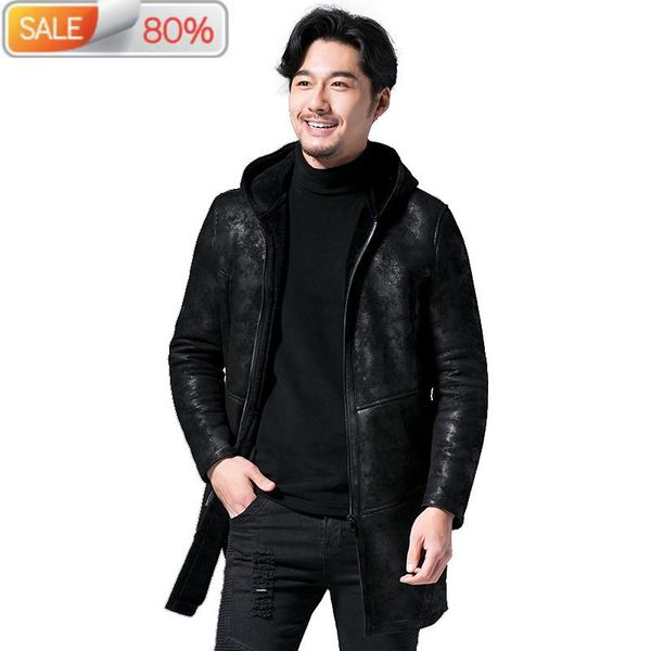 men's leather & faux genuine jacket men sheep shearling coat plus size real fur wool chaqueta cuero hombre c567a15741 b21114, Black
men's leather & faux genuine jacket men sheep shearling coat plus size real fur wool chaqueta cuero hombre c567a15741 b21114, Black