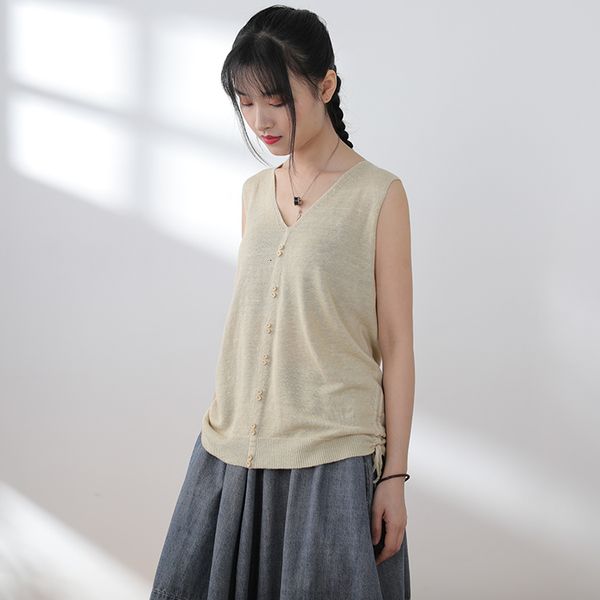 women's blouses & shirts vest t shirt solid color literature sleeveless female loose-fit knitted slimming v-neck loose casual women, White
women's blouses & shirts vest t shirt solid color literature sleeveless female loose-fit knitted slimming v-neck loose casual women, White