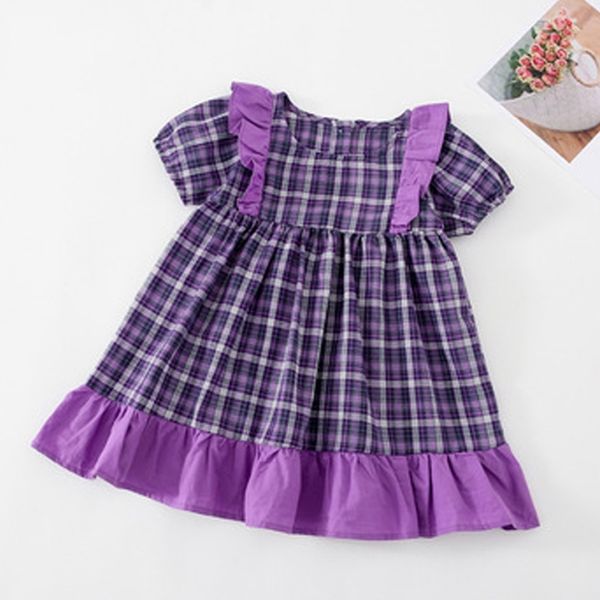 children's short-sleeve plaid print stitching princess dress cute girls kids clothes fashion summer 210515, Red;yellow
children's short-sleeve plaid print stitching princess dress cute girls kids clothes fashion summer 210515, Red;yellow