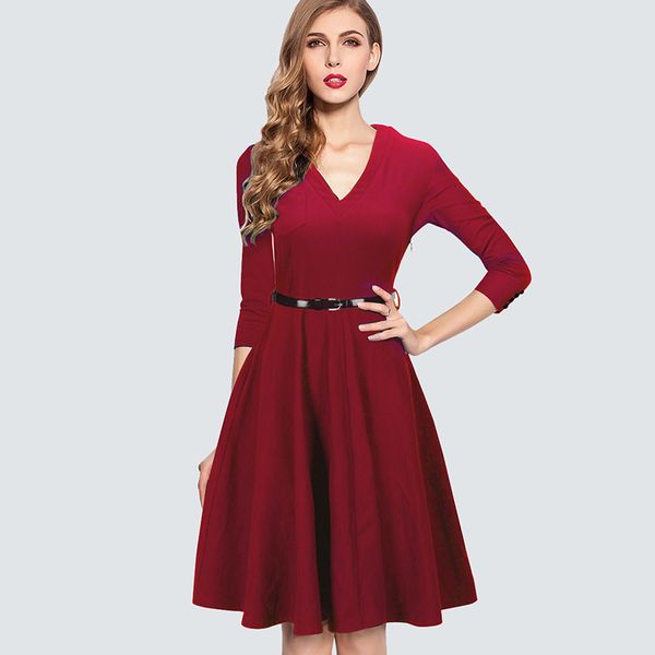 dresses v neck casual solid color contrast button belt three quarter sleeve elegant ball gown women a006, Black;gray
dresses v neck casual solid color contrast button belt three quarter sleeve elegant ball gown women a006, Black;gray