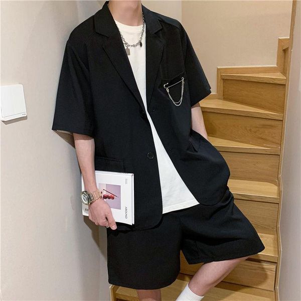 men's tracksuits summer suit short-sleeved shorts 2021 loose outerwear clothes two-piece casual pants black gray
men's tracksuits summer suit short-sleeved shorts 2021 loose outerwear clothes two-piece casual pants black gray