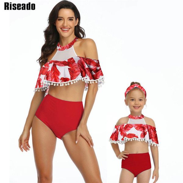 riseado halter bikinis tassle mother and daughter swimsuit women high waist beachwear 2021 off shoulder biquini mesh swimwear women's, White;black
riseado halter bikinis tassle mother and daughter swimsuit women high waist beachwear 2021 off shoulder biquini mesh swimwear women's, White;black