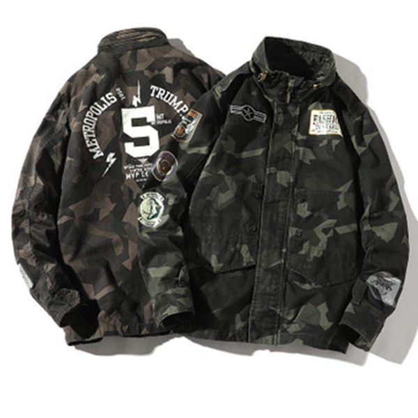 men's jackets spring and autumn tide brand loose stand collar jacket men outdoor leisure camouflage men1 gj9o, Black;brown
men's jackets spring and autumn tide brand loose stand collar jacket men outdoor leisure camouflage men1 gj9o, Black;brown