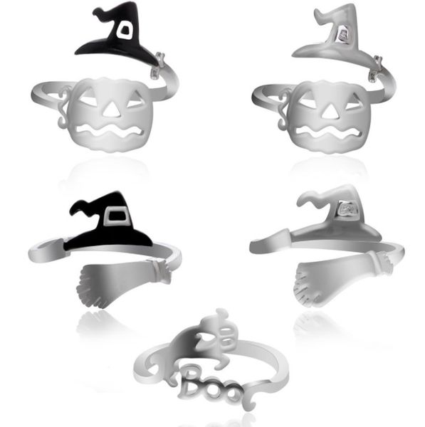 european and american ring halloween witch hat broom mop pumpkin lamp hollow simple, Silver
european and american ring halloween witch hat broom mop pumpkin lamp hollow simple, Silver
