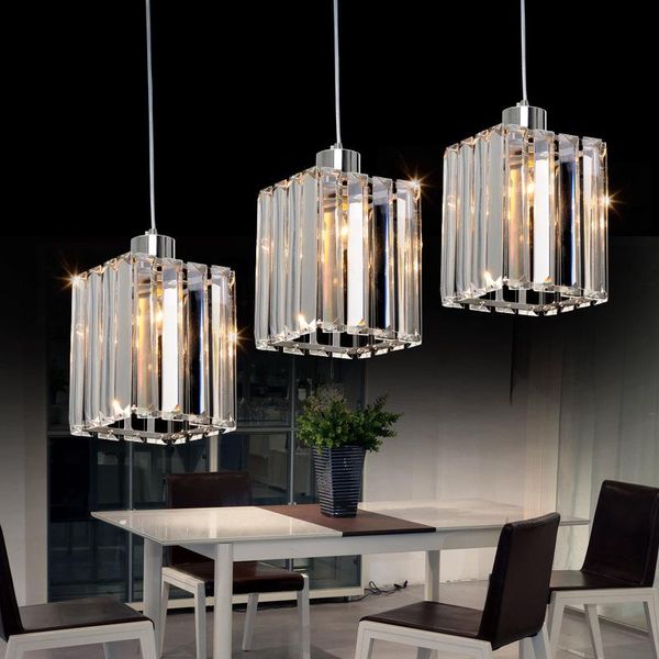 pendant lamps modern k9 crystal led chandelier hanging light for dinning room colgante e27 fixtures home deco lustres