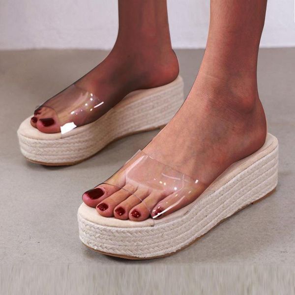 slippers recreational sandals thick sole high heel transparent women's antiskid outdoor leisure summer shoes, Black
slippers recreational sandals thick sole high heel transparent women's antiskid outdoor leisure summer shoes, Black