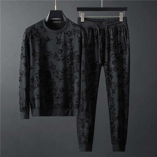 jogging clothing 2021 autumn personality simple jacquard crew neck long sleeve vests pants two-piece men's suit, Black;red
jogging clothing 2021 autumn personality simple jacquard crew neck long sleeve vests pants two-piece men's suit, Black;red
