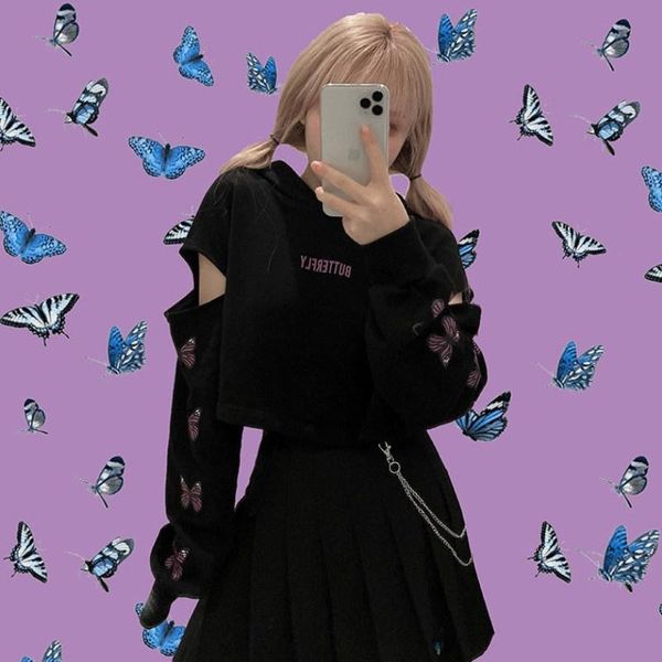 spring autumn pullover sweatshirt hooded long-sleeved female student korean loose butterfly print cropped women's hoodies & sweatshirts, Black
spring autumn pullover sweatshirt hooded long-sleeved female student korean loose butterfly print cropped women's hoodies & sweatshirts, Black