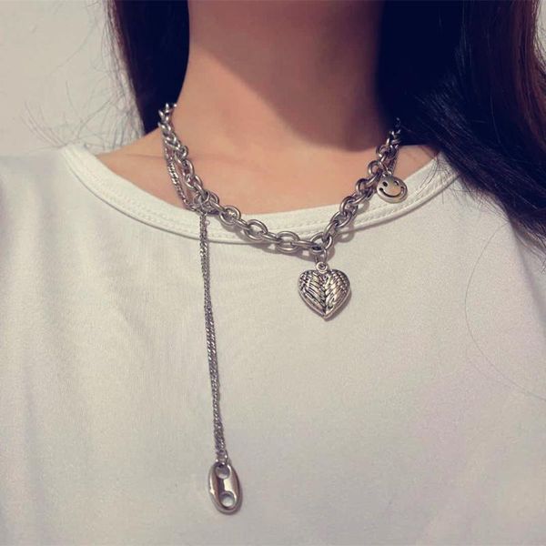 pendant necklaces hip hop heart choker necklace big stainless steel statement chunky jewelry punk rapper chain egirl aesthetic c, Silver
pendant necklaces hip hop heart choker necklace big stainless steel statement chunky jewelry punk rapper chain egirl aesthetic c, Silver
