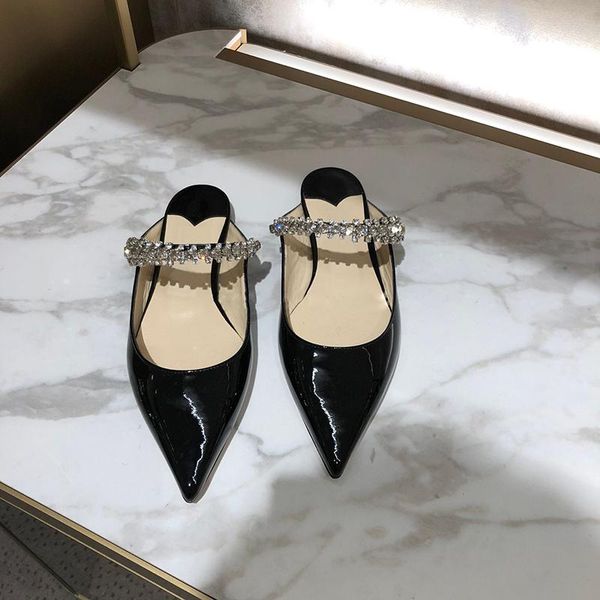 slippers patent leather rhinestone pointed toe flat bottom women half female wild black shallow sandals flip flops
slippers patent leather rhinestone pointed toe flat bottom women half female wild black shallow sandals flip flops