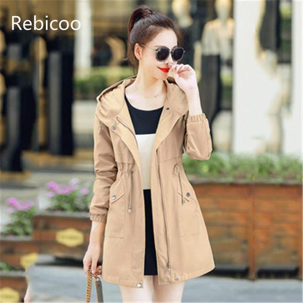 women's trench coats spring autumn windbreaker female korean long section overcoats fall hooded, Tan;black
women's trench coats spring autumn windbreaker female korean long section overcoats fall hooded, Tan;black