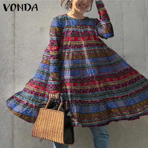 beach dress women's sundress 2021 vonda bohemian vintage long sleeve printed mini plus size robe femme casual dresses, Black;gray
beach dress women's sundress 2021 vonda bohemian vintage long sleeve printed mini plus size robe femme casual dresses, Black;gray
