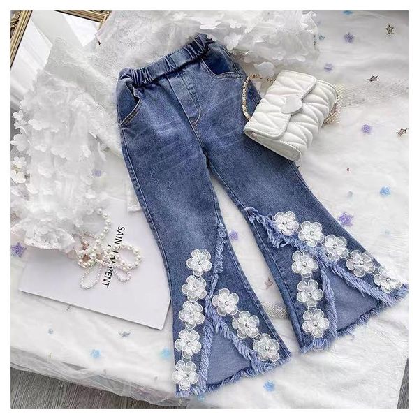 child personality fringed denim flared pants,children's clothing girl kids pearl flower decoration pants children trouser jeans, Blue
child personality fringed denim flared pants,children's clothing girl kids pearl flower decoration pants children trouser jeans, Blue