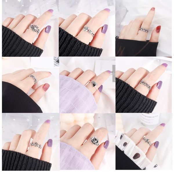 ring female fashion open hand decoration personality simple letter mori ring accessories, Black
ring female fashion open hand decoration personality simple letter mori ring accessories, Black