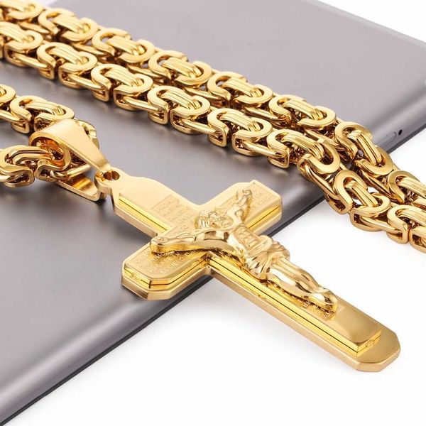 crucifix jesus cross necklace stainlsteel christs pendant gold byzantine chain men necklaces jewelry gifts 22 (55cm) nz015 x0707, Silver
crucifix jesus cross necklace stainlsteel christs pendant gold byzantine chain men necklaces jewelry gifts 22 (55cm) nz015 x0707, Silver