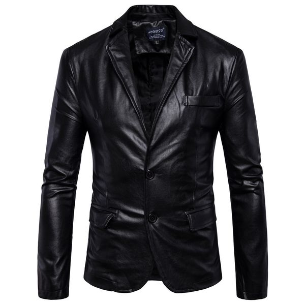 fashion suits autumn men's lapel slim fitting leather coat large style pu trendy jacket, White;black
fashion suits autumn men's lapel slim fitting leather coat large style pu trendy jacket, White;black