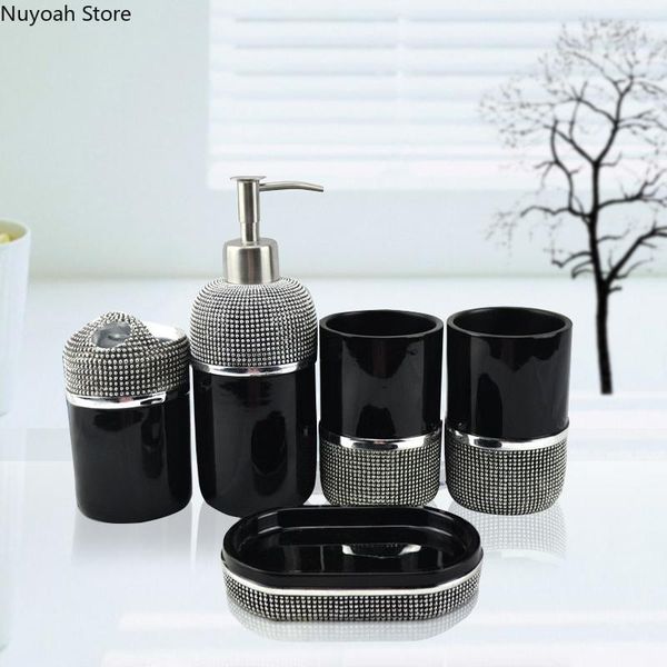 modern minimalist bathroom supplies resin black lotion bottle soap dish toothbrush holder luxury decoration accessories bath accessory set
modern minimalist bathroom supplies resin black lotion bottle soap dish toothbrush holder luxury decoration accessories bath accessory set