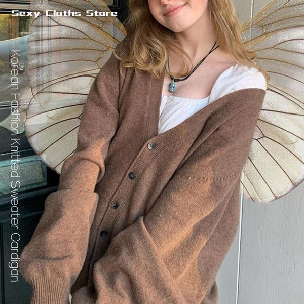 women's knits & tees v-neck loose butter-down cardigan preppy style brown sweater knitted woman 2021 autumn korean fashion, White
women's knits & tees v-neck loose butter-down cardigan preppy style brown sweater knitted woman 2021 autumn korean fashion, White