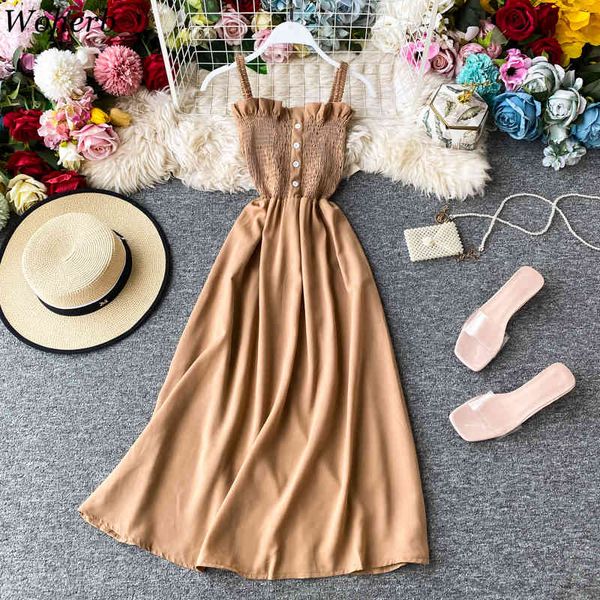 women summer spaghetti strap dress korean chic sleeveless a line dresses casual vacation beach midi long robe vestidos 210417, Black;gray
women summer spaghetti strap dress korean chic sleeveless a line dresses casual vacation beach midi long robe vestidos 210417, Black;gray