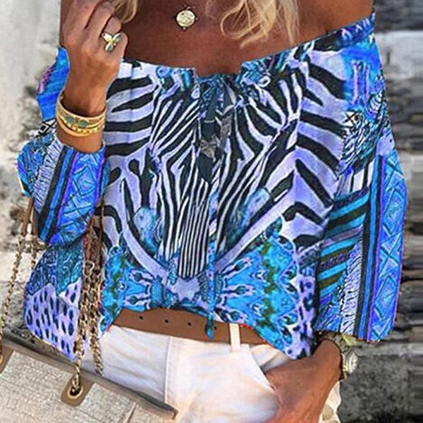 women's blouses & shirts 2021 women spring autumn print chiffon tee floral plus size sash off shoulder casual femme blouse shirt b, White
women's blouses & shirts 2021 women spring autumn print chiffon tee floral plus size sash off shoulder casual femme blouse shirt b, White
