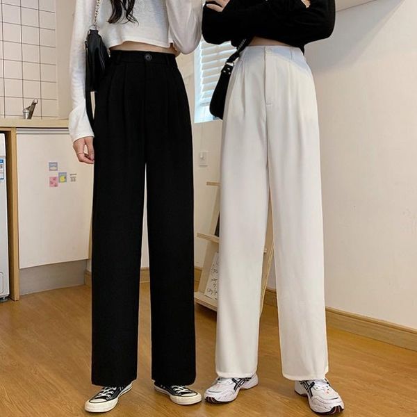 women's pants & capris black straight tube loose suit casual autumn 2021 korean high waist thin wide leg, Black;white
women's pants & capris black straight tube loose suit casual autumn 2021 korean high waist thin wide leg, Black;white