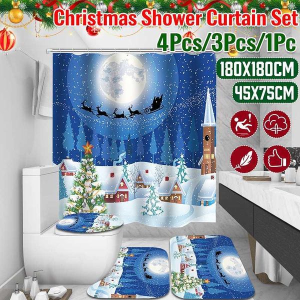 christmas style bathroom curtain waterproof shower set non-slip bath mat toilet lid cover rugs polyester fiber curtains
christmas style bathroom curtain waterproof shower set non-slip bath mat toilet lid cover rugs polyester fiber curtains