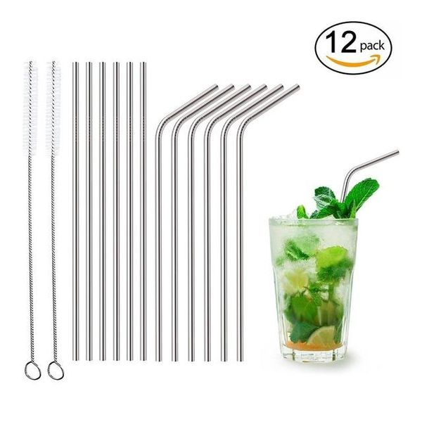drinking straws 12pcs straw reusable cleaner brush set eco friendly stainless steel metal
drinking straws 12pcs straw reusable cleaner brush set eco friendly stainless steel metal