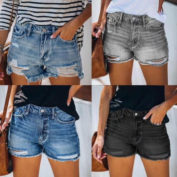 women's shorts hole denim with tassel women 2021 summer high waist button zipper pockets female washed vintage slim jeans ropa muje, White;black
women's shorts hole denim with tassel women 2021 summer high waist button zipper pockets female washed vintage slim jeans ropa muje, White;black