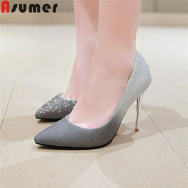 dress shoes asumer fashion pumps women pointed toe shallow thin high heels elegant prom wedding bling plus size 33-46, Black
dress shoes asumer fashion pumps women pointed toe shallow thin high heels elegant prom wedding bling plus size 33-46, Black