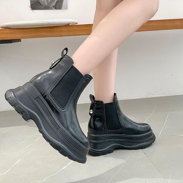 ankle boots women shoes woman thick bottom high heels platform slip on patchwork solid leather autumn winter, Black
ankle boots women shoes woman thick bottom high heels platform slip on patchwork solid leather autumn winter, Black